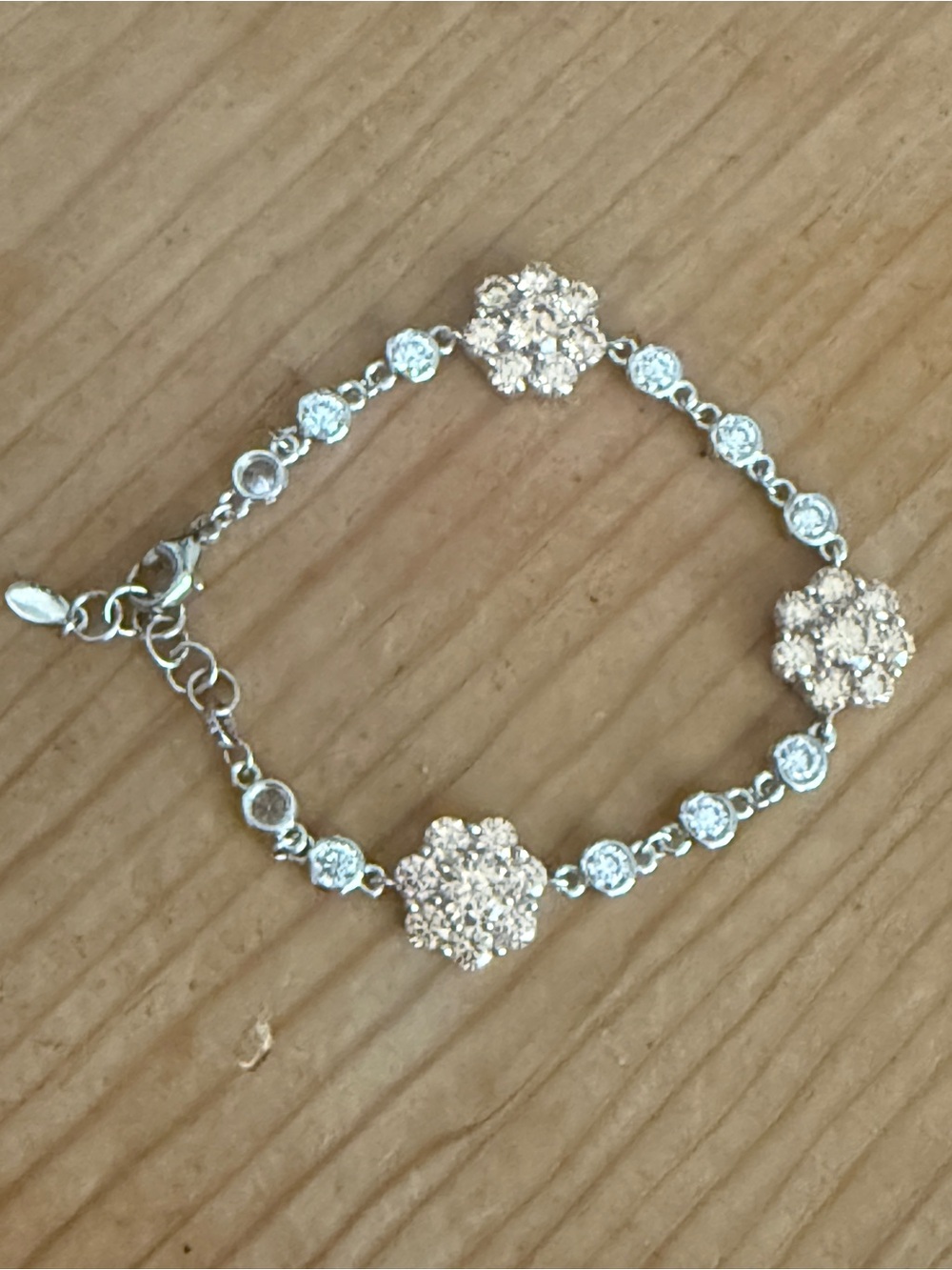LuLu Frost For Diamonique floral Champagne /slvr  6.5 - 7.5 Bracelet 12.62 G 925